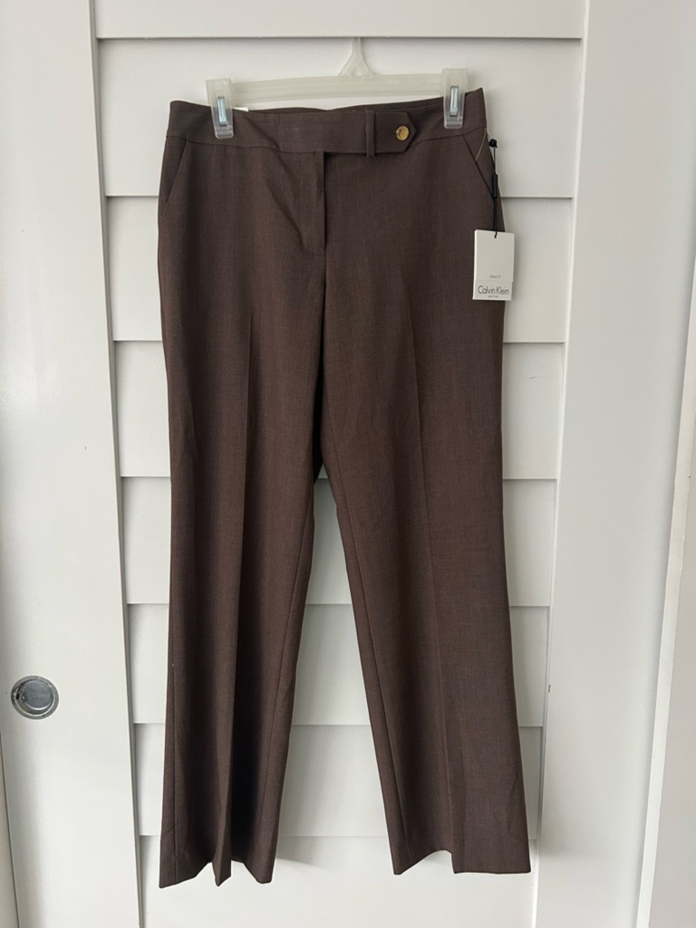 Calvin Klein Brown Straight-Leg Trousers